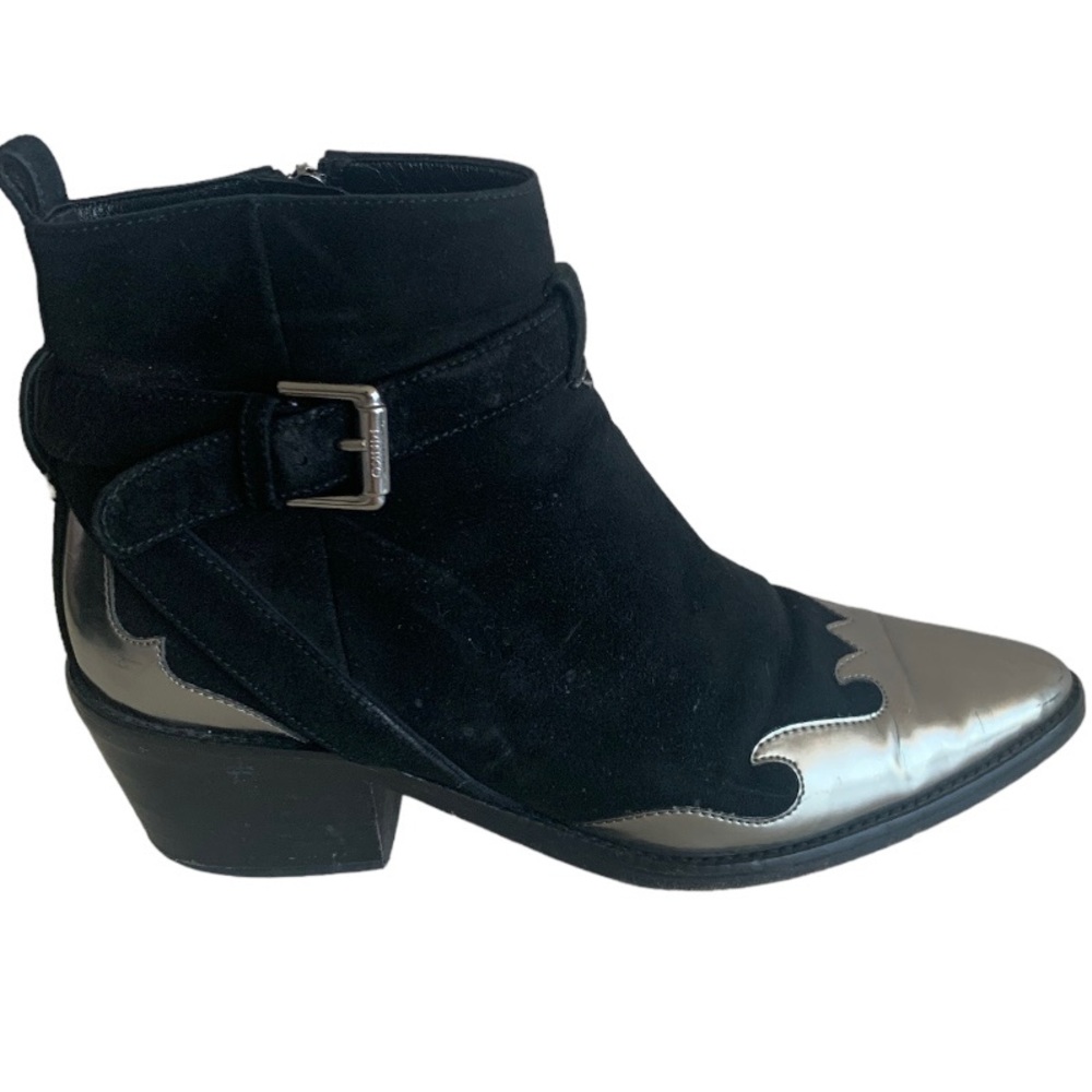 PINKO Cowgirl Western boots women’s black ankle boots GC suede they fit 9 - Picture 5 of 15